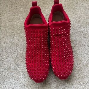 Red Studded Women's Sneakers